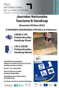 Journées Nationales Tourisme & Handicap. Le dimanche 29 mars 2015 aux Eyzies de Tayac. Dordogne. 